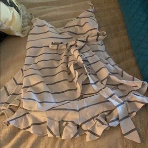 Romper, wide leg, horizontal stripes, never worn